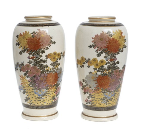 Pair antique japanese satsuma - antique,