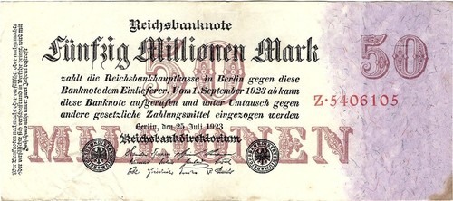 Reichsbanknote million mark - 50,