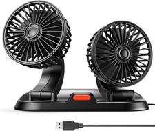 Dual Head USB Car Fan 360°