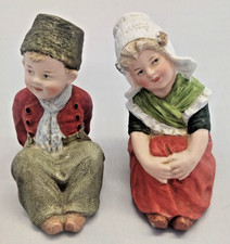 Antique Gebrüder Heubach German Porcelain Figurine Pair Boy & Girl c.1900