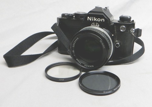 Vintage black nikon 35mm - vintage, fm