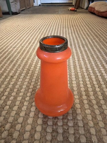 Antique orange glass - orange, vase