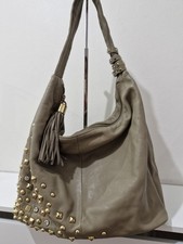 Taupe Leather Slouch Shoulder