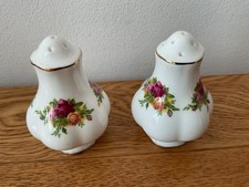 Royal Albert Old Country Roses SALT AND PEPPER POTS .