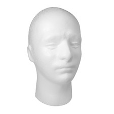 Male Mannequin Polystyrene Head for Wigs Headphones Hats Accessories (POLYM)