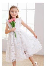 Flower Girl Dress Girls Wedding Bridesmaid Pageant Prom Lace Princess Dresses 