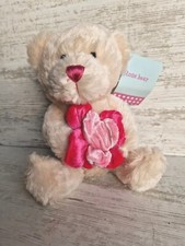 VINTAGE 7" ROSE BEAR PINK ROSE
