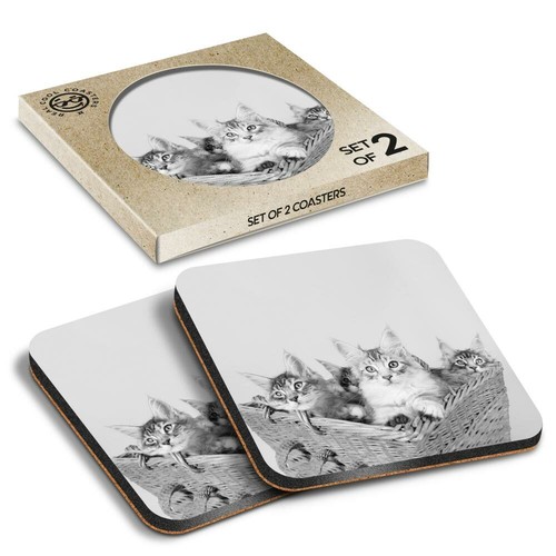 Boxed square coasters bw - 2,