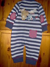 BABY BOYS BLUE STRIPE ROMPER