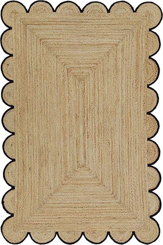 Rug jute scallop rectangle - jute,
