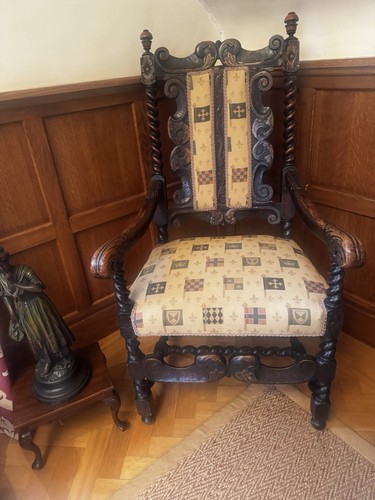 Vintage dark wood armchair - vintage,