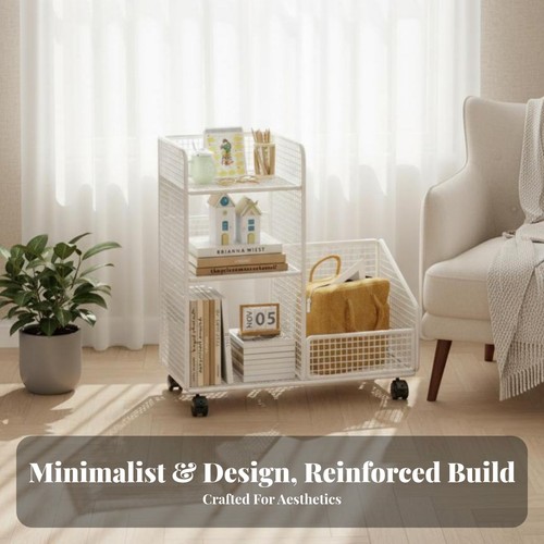 Rolling book trolley with - book,