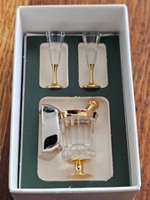 Swarovski Crystal Memories Gold Accented Champagne Ice Bucket Flute Glasses