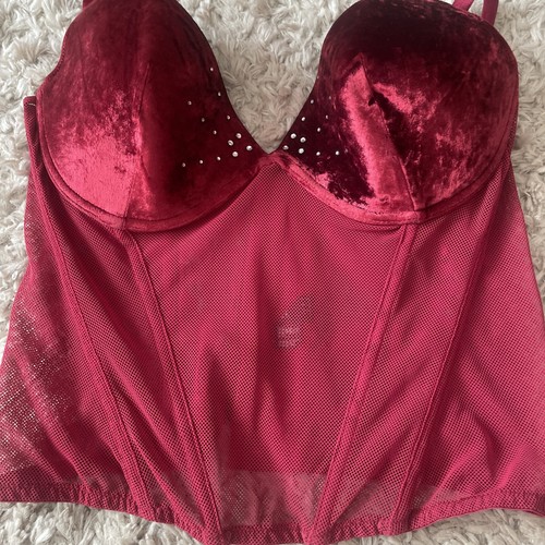 Velvet and diamanté basque - velvet,