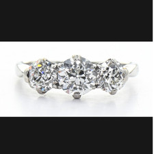 Antique Platinum 3 Stone