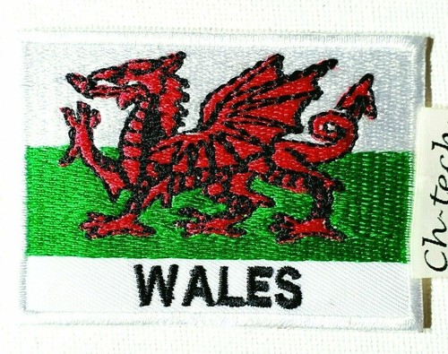 Embroidered wales with writing - wales,
