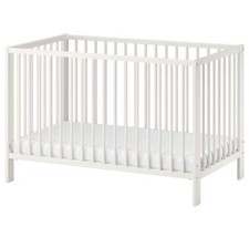 Baby Toddler Cot Bed Crib Basket White