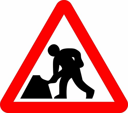 Road works - road,