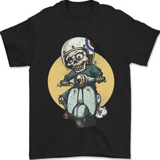 Mod Scooter Moped Skull Mens T-Shirt 100% Cotton