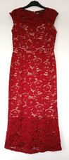 BNWOT Lipsy Calf Length Full Lace Evening/Occasion Dress in Burgundy, Size 10