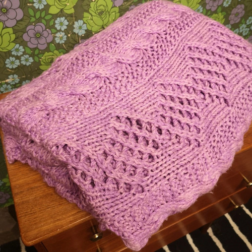 Chunky knitted purple - knitted,