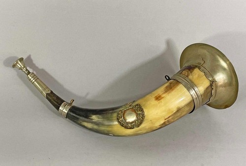 Antique hunting horn with - antique,