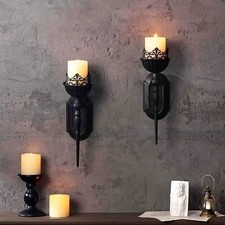 2PCS Wall Mounted Candle Holder Decorative Sconce Home Wall Atmosphere Decor