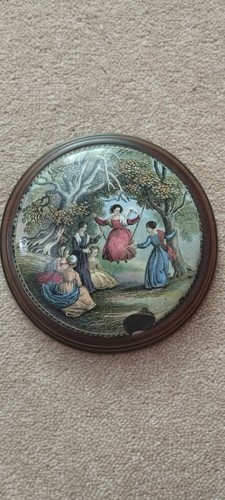 Antique prattware pot lid - pot, and