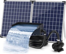 Biling Solar Pond Waterfall Kit, 50W 2100L/H Stainless Solar Powered Garden Wate