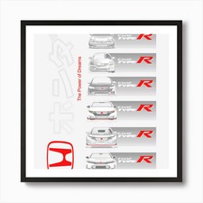 2 Sides Honda Civic Type R BK 04 Ar Framed Wall Art Poster Canvas Print Picture
