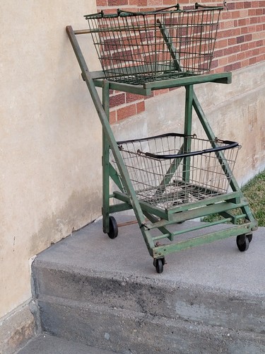 Antique shopping cart made - antique, cart,made