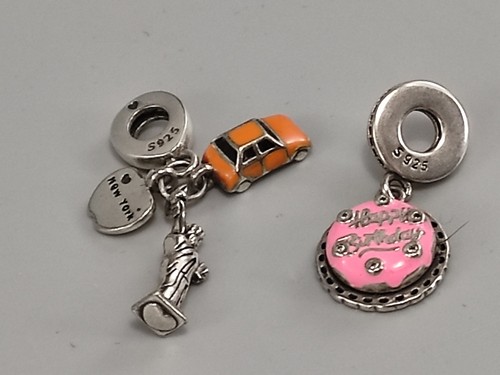 Enameled bracelet charms - enameled,