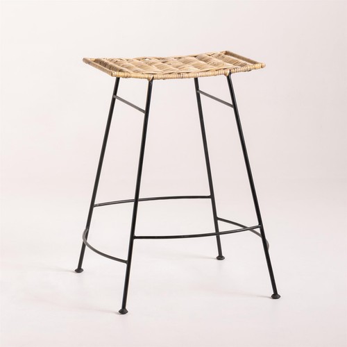 Grey rattan black base jawit - grey,