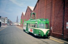 BLACKPOOL BRUSH TRAM 636 BLUNDELL ST JUL 1989 ORIGINAL SLIDE+COPYRIGHT