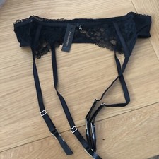 Rrp £12 Ann Summers Black  Sexy Suspender Belt Size Medium 12-14