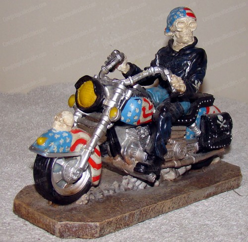 Skeleton biker riding - skeleton, biker,