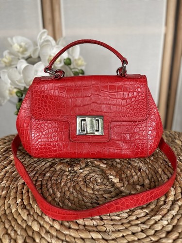 Hobbs red moc - croc, leather