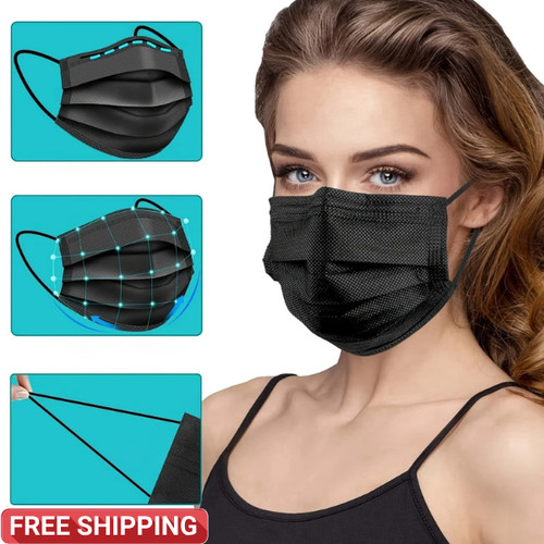 50pcs black disposable ply - 3,
