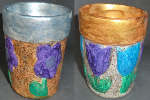 Boxed ceramic flower pots set - flower, (set