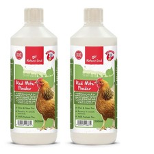 2x Red Mite Powder Puffer Bottle 500ml, Diatomaceous Earth, Natures Grub Chicken