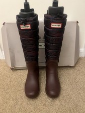 Hunter Quilted,insulated Knee High tall wellies Burgundy Boots size UK5/38 Eur