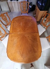 Real solid, Oak Wood, Extendable  Dining Table & Chair Set⁶ (8 seater extended)