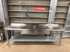 Commercial Stainless Steel Double Sink (240cm) Read Description Re: Deliv | V736