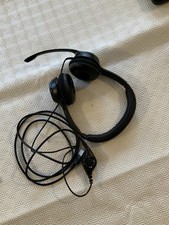 Logi Headphones With Microphone Mouthpiece Black Faux Leather