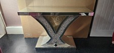 Crushed Diamond Shape Mirrored Table Lamp End Side Table Console Table 47x47cm