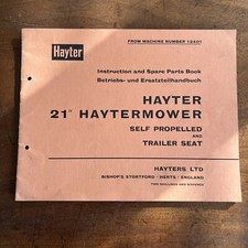 Original Hayter 21" Haytermower Instruction & Spare Parts List, Self Propelled