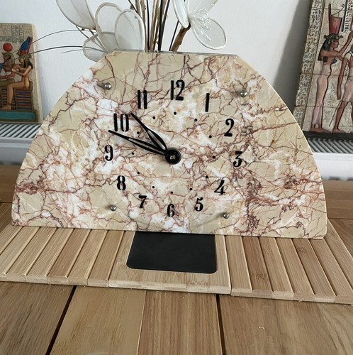 Art deco marble clock vintage - ,