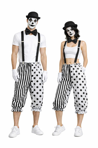 Adults black white pierrot - &,
