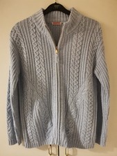 Damart Thermolactyl Ladies cardigan Blue Zip Up Size 10-12