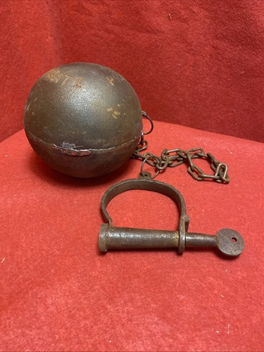 Metal ball and chain stamped - ball,